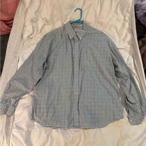 Dockers Blue and White Checkered Men's Shirt